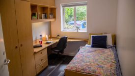 A bedroom inside Loring Hall